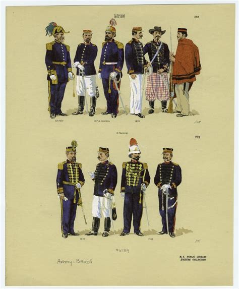 Brazilian military uniforms, 1890s and 1906 - NYPL Digital Collections