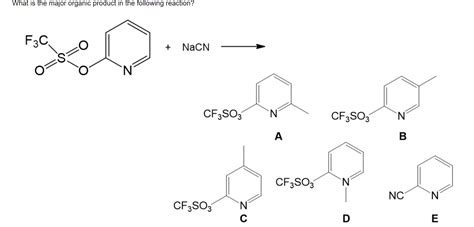 What is the major organic product in the following | Chegg.com