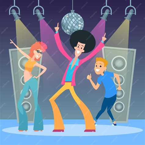 Premium Vector | Dance party background funny characters dancing on ...