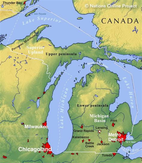 Map Of Michigan Lakes - United States Map