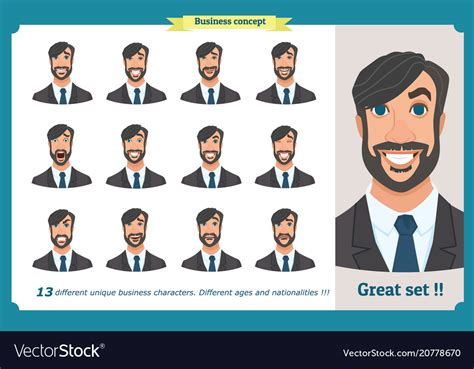 Set of male facial emotionsface expressions Vector Image