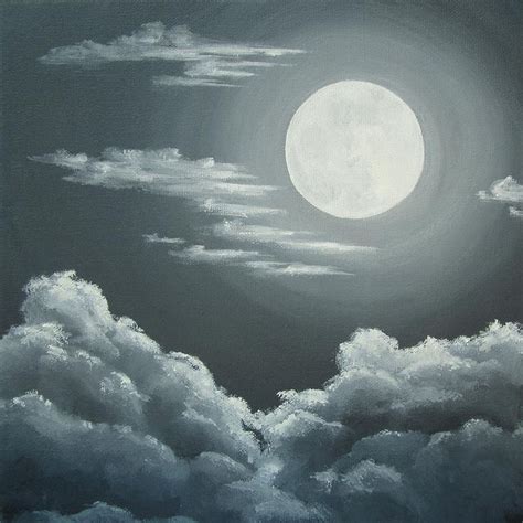 Clouds Under A Full Moon by Anna Bronwyn Foley | Night sky painting ...