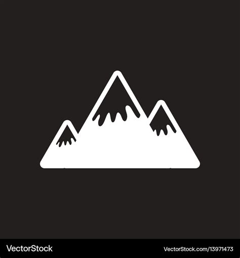 Stylish black and white icon canadian mountain Vector Image