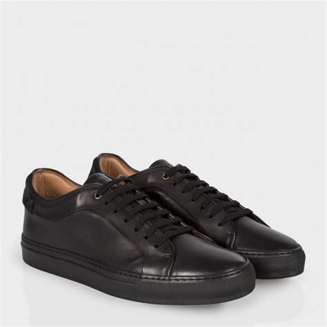 Paul Smith Men's Black Leather 'basso' Trainers With Pony Hair Trims in ...