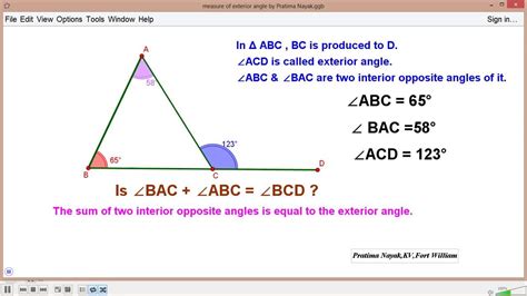 sum of interior angles is interior angle | Exterior angles, Angles ...