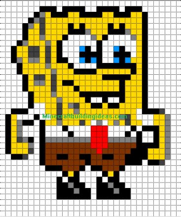 Minecraft Pixel Art Templates: SpongeBob Square Pants