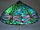 14" Dragonfly Tiffany Lamp #1585 on Glass Mosaic bronze base #356