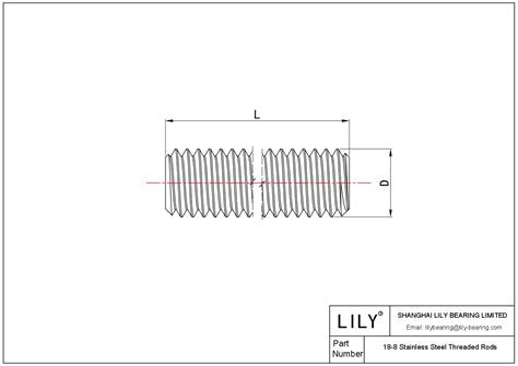 95412A851 | 18-8 Stainless Steel Threaded Rods | Lily Bearing