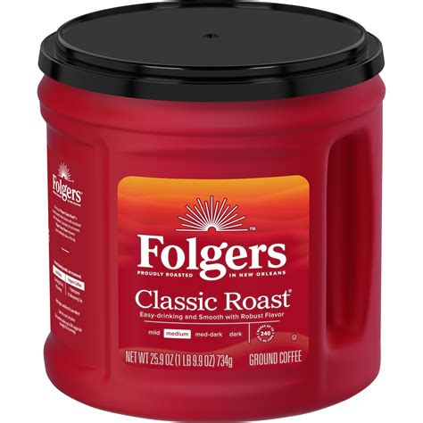 Folgers Classic Roast Ground Coffee, Medium Roast Coffee, 25.9 Ounce ...