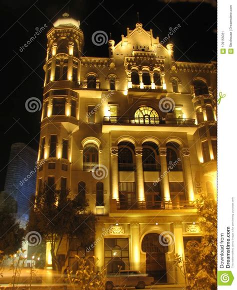 Classic Shot of Old-time Architecture of Baku, Azerbaijan by Night ...