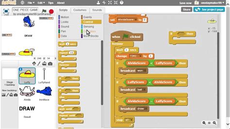 Scratch Game - How To Make a Game - ONE PIECE LUFFY VS ALVIDA - YouTube