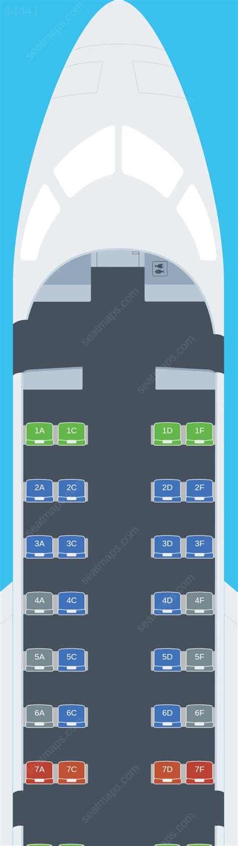 Seat map of CemAir Bombardier CRJ-100 aircraft