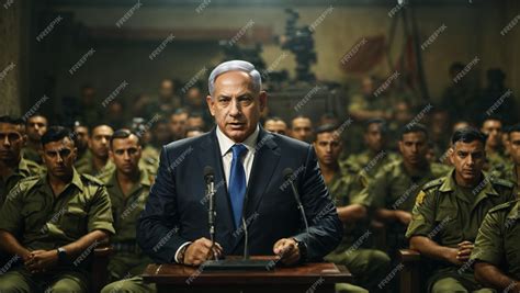 Premium PSD | Benjamin netanyahu prime minister of israel giving a ...