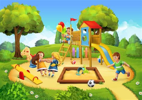 Park, Playground Background Stock Vector - Image: 71142090