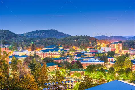 Boone, North Carolina, USA campus and town skyline Stock Photo by ...