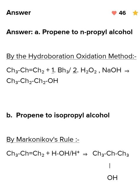 Convert Isopropyl Alcohol To N Propyl Alcohol Chemistry Alcohols | My ...