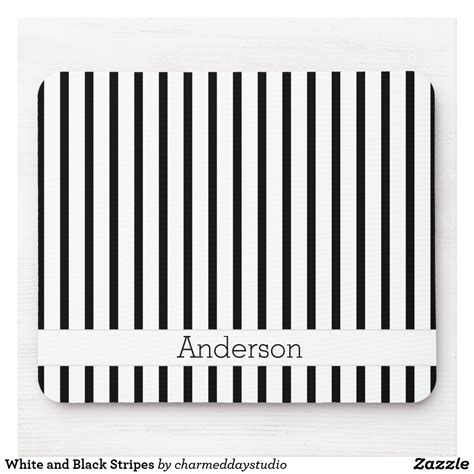 White and Black Stripes Mouse Pad | White elephant gifts funny, Custom holiday card, Stripes