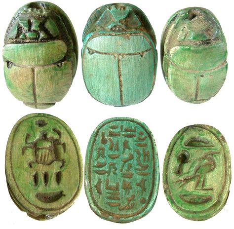 Ancient Egyptian Green Limestone Scarabs Ancient Egyptian Jewelry, Egyptian Artifacts, Egyptian ...