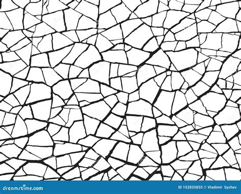 The Cracks Texture White and Black. Vector Background Stock Vector - Illustration of season ...