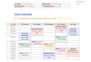 College Schedule | Template by ClickUp™