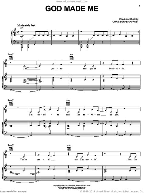 Kreviazuk - God Made Me sheet music for voice, piano or guitar