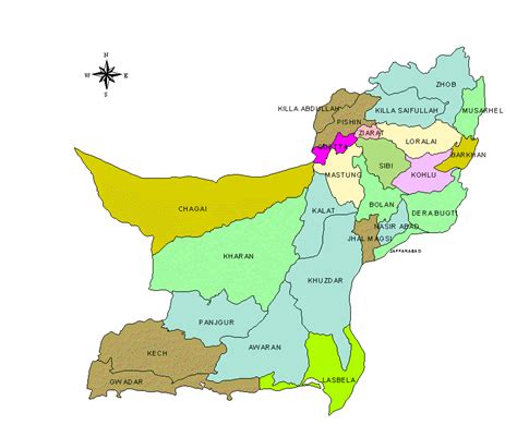 Balochistan Map With Districts