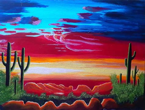 Desert Sky Painting by Julie Reid | Saatchi Art