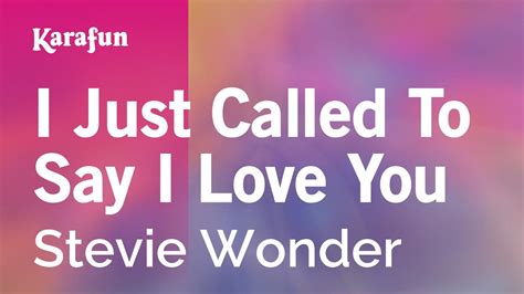 I Just Called to Say I Love You (single version) - Stevie Wonder ...