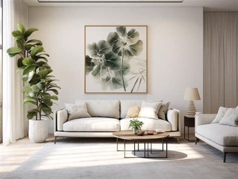 Premium AI Image | Modern living room minimalist with plant