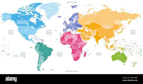 Map Of The World Continents And Oceans