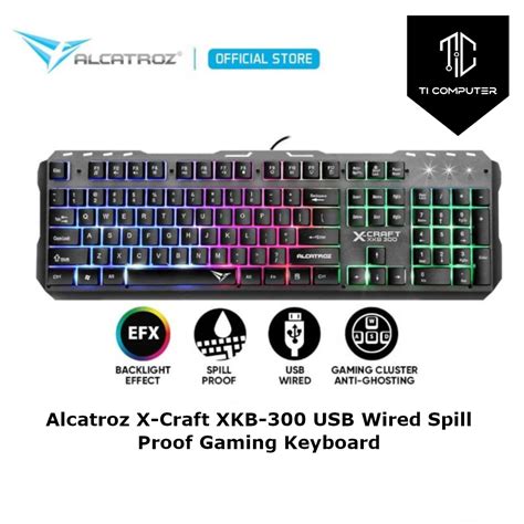 Alcatroz X-Craft XKB-300 USB Wired Spill Proof Gaming Keyboard