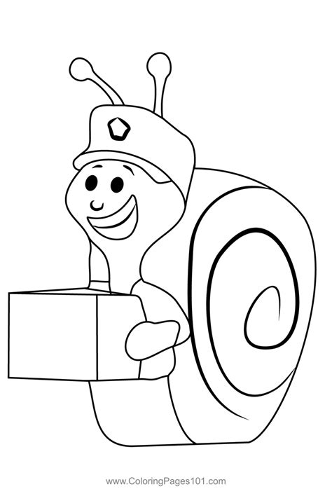 Mail Carrier Snail From Bubble Guppies Coloring Page for Kids - Free Bubble Guppies Printable ...