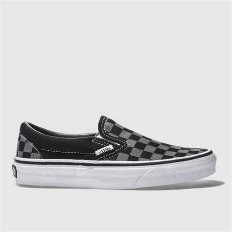 womens black & grey vans classic checkerboard trainers | schuh