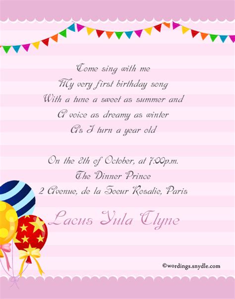 1st Birthday Party Invitation Wording – Wordings and Messages