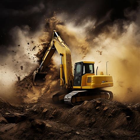 Premium AI Image | Excavator on construction site construction machines ...