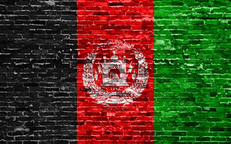 Download wallpapers 4k, Afghan flag, bricks texture, Asia, national symbols, Flag of Afghanistan ...