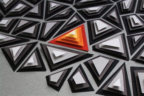 In her series, "The Principles of Design," Efil Türk "arranged a clean, geometric paper art ...