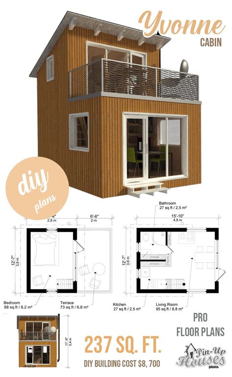 Contemporary Cabin Plans | Small cabin plans, House plans, Wooden house plans