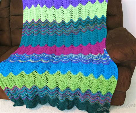 Free Knitting Pattern: Michelle Wavy Ripple Afghan Throw