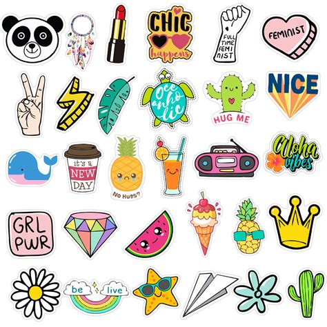 100 Pcs Random Aesthetic Stickers Pack Waterproof / Cute | Etsy