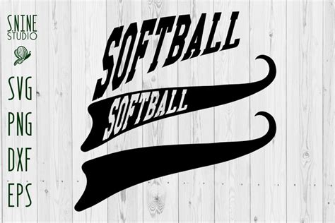 Softball Tail Font Script Sport SVG