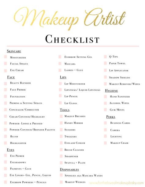 Makeup Artist Kit Checklist | Makeup artist kit essentials, Makeup artist tips, Professional ...