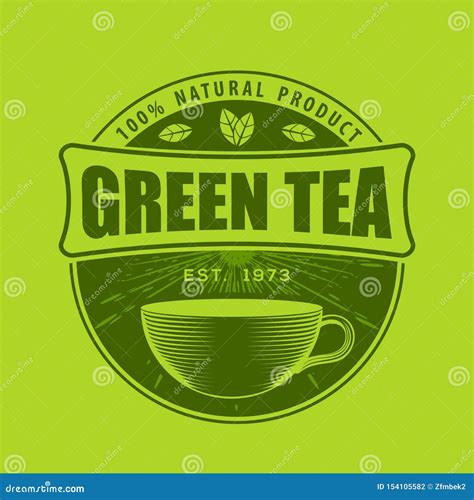 Green Tea Logo Design Template. Vector Stock Vector - Illustration of ...