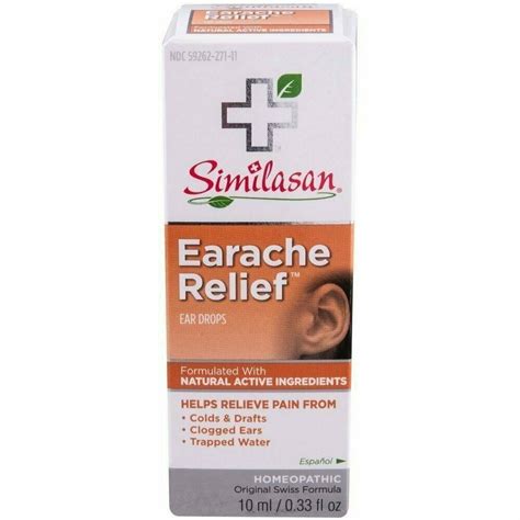 Similisan Homeopathic Natural Earache Pain Relief Ear Drop, 0.33oz, 5 ...