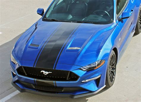 2018 2019 2020 2021 2022 Ford Mustang Racing Stripes Hyper Rally Stripes Center Wide Vinyl ...