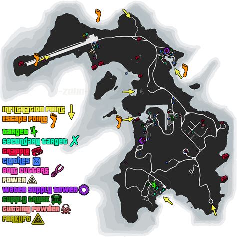 The entire Cayo Perico Heist Intel Map based on GTA Series Videos ...