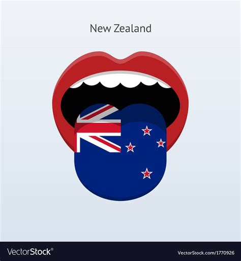 New zealand language abstract human tongue Vector Image