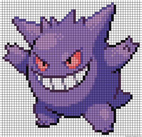 Gengar Pokemon perler bead pattern | Point de croix pokemon, Pixel art ...