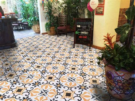 Encaustic Cement Tile - Thames Design - Spanish Style Rustic Flooring