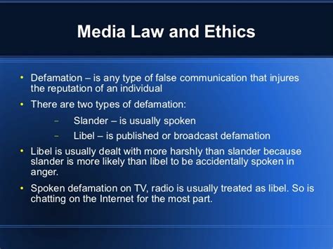 Media law & ethics